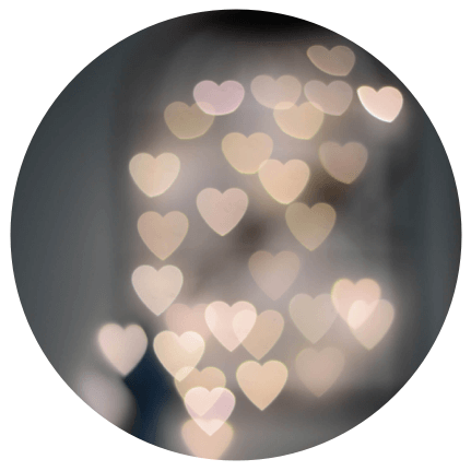 Overlaid hearts in soft focus